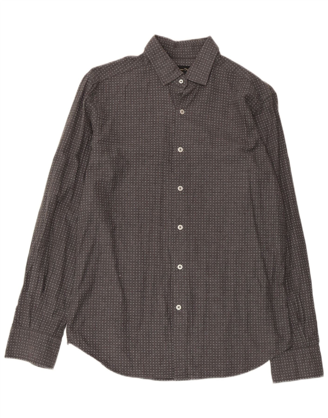 Koszula męska Massimo Dutti Średnioszara, geometryczna bawełna