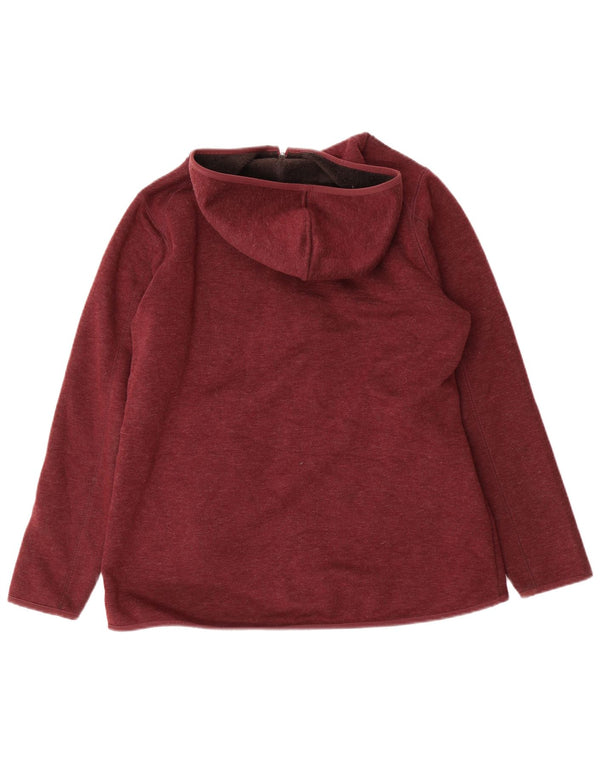 Marks & Spencer Damski sweter z kapturem i zamkiem, UK 16, duży, bordowy poliester