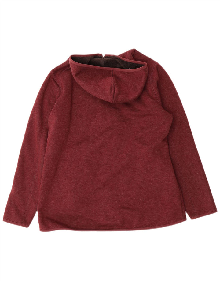 Marks & Spencer Damski sweter z kapturem i zamkiem, UK 16, duży, bordowy poliester