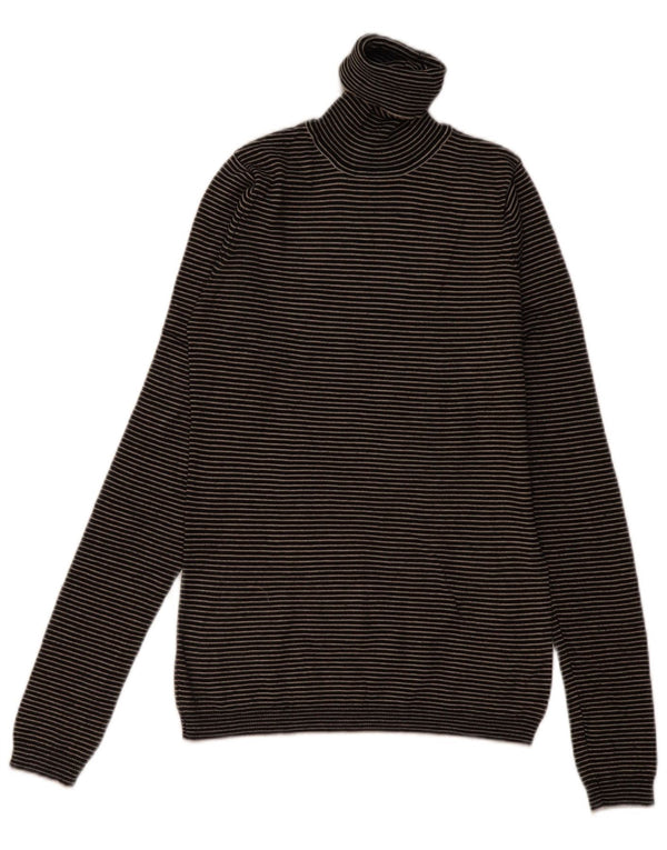 Damski sweter Zara z okrągłym dekoltem UK 12 Średni szary w prążki Rayon