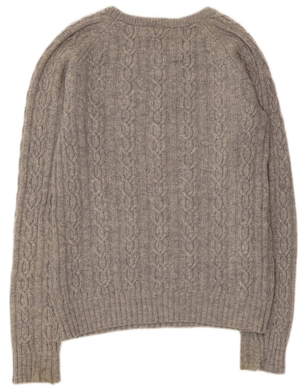 Sweter damski Jack Wills z dekoltem w łódkę, UK 12, średnioszary, z owczej wełny