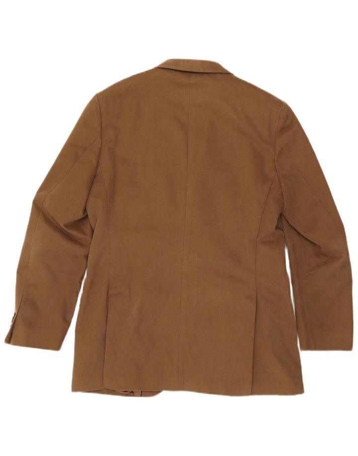 Męska marynarka zapinana na 3 guziki Massimo Dutti EU 52, duża, beżowa, bawełniana