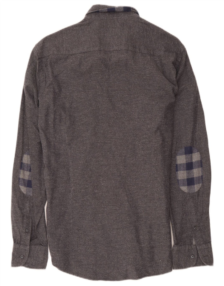 Koszula męska Massimo Dutti, duża, szara, w jodełkę