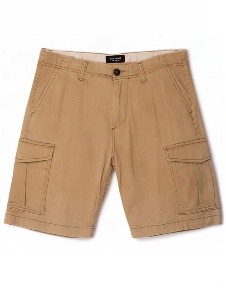 Męskie spodenki cargo Jack & Jones, małe W32, beżowa bawełna