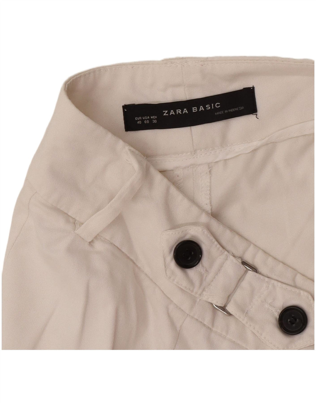 Spodnie damskie Zara Straight Capri EU 40 Medium W30 L17 Białe