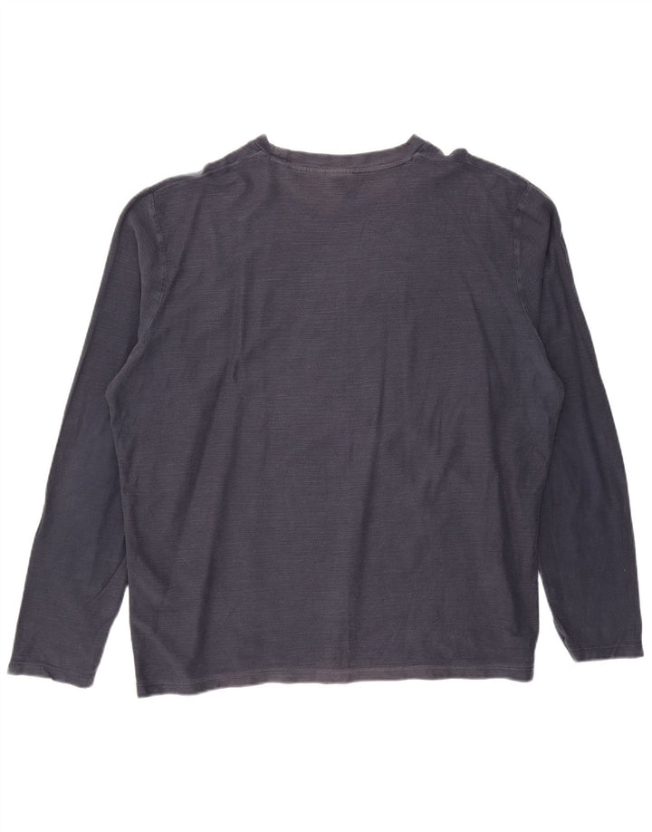Męski top graficzny Jack & Jones z długim rękawem XL, granatowy, bawełniany
