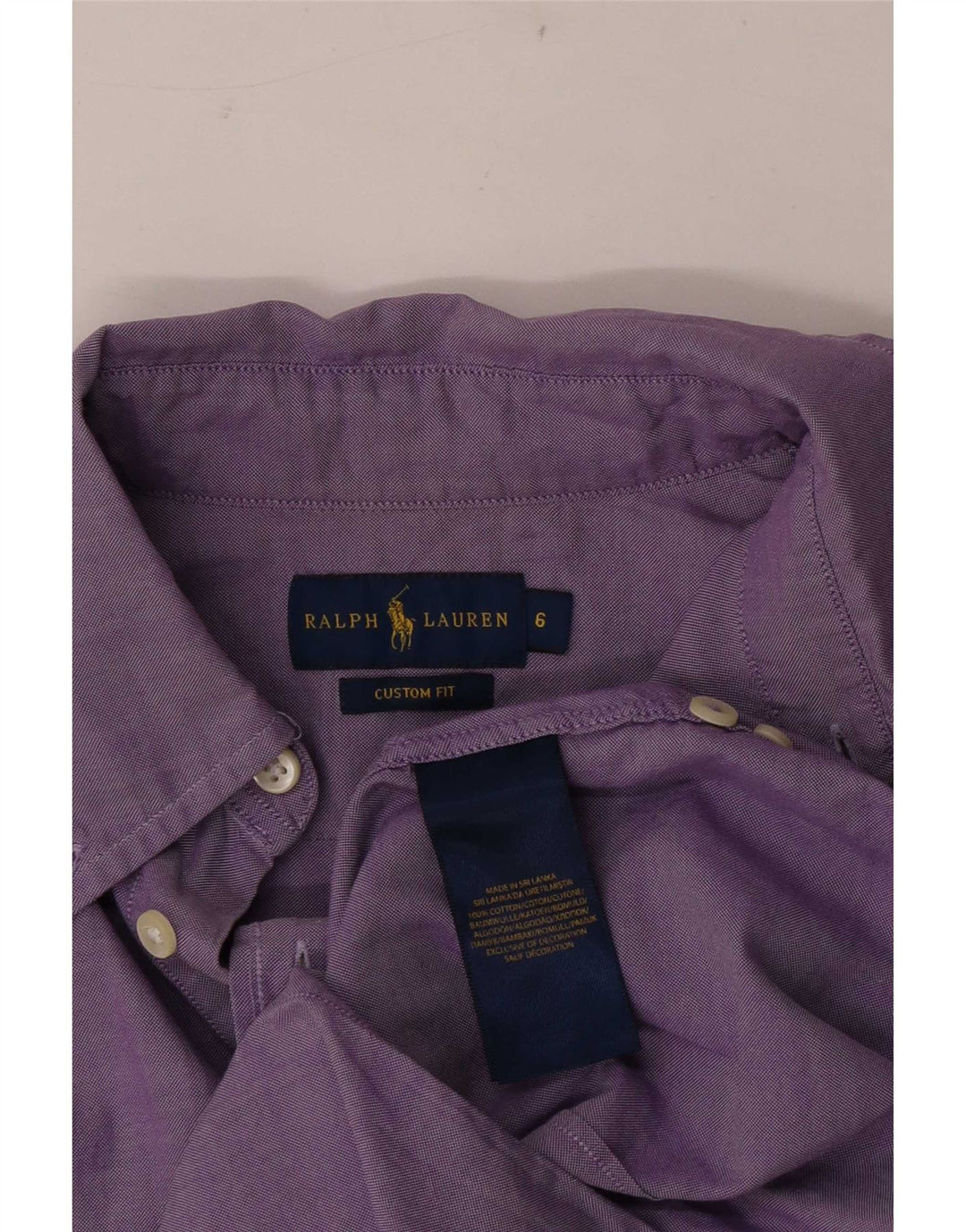 Koszula męska Ralph Lauren o dopasowanym kroju US 6, średnia fioletowa bawełna