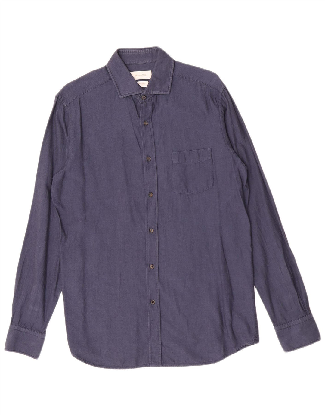 Koszula męska Massimo Dutti, średnia, granatowa, bawełniana