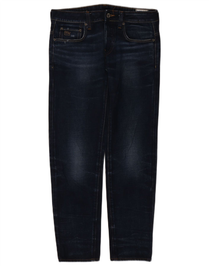 G-Star Damskie 3301 Slim Jeans W28 L30 Granatowa bawełna