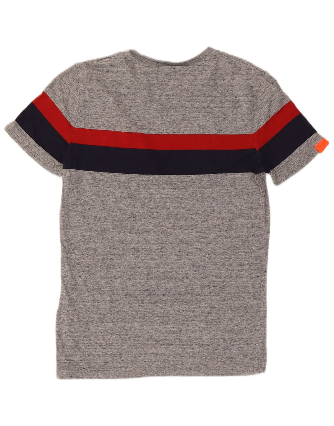 T-shirt męski Superdry, mały, szary, bawełniany z blokami kolorów