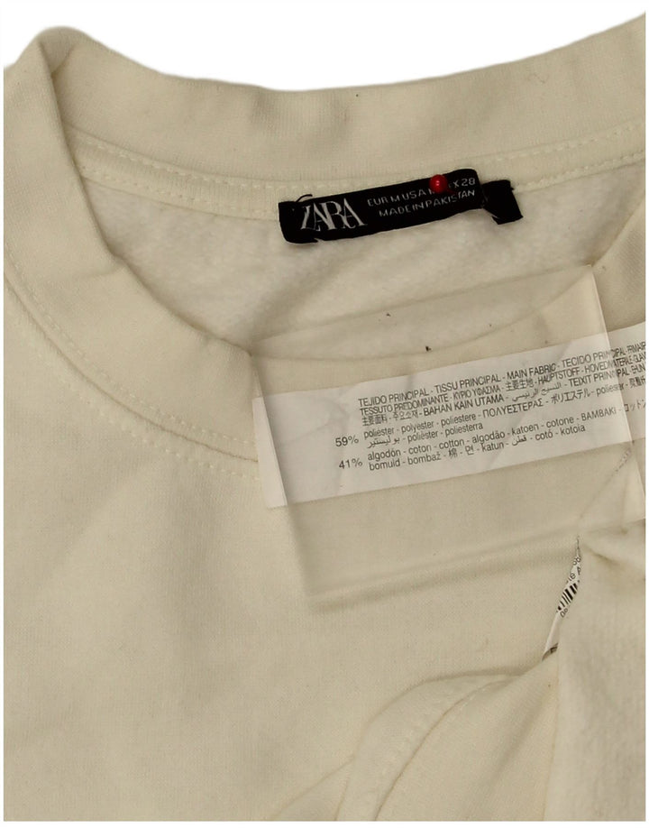 Damski sweter Zara UK 14, średni biały poliester