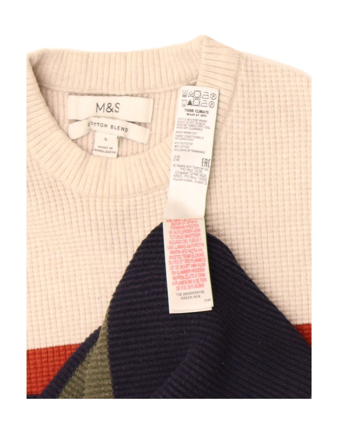 Marks & Spencer Damski sweter z okrągłym dekoltem, UK 10, mały, wielokolorowy