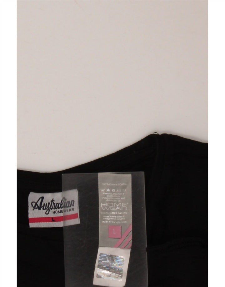 T-shirt damski AUSTRALIAN L'ALPINA Top UK 16, duży, czarny, bawełniany