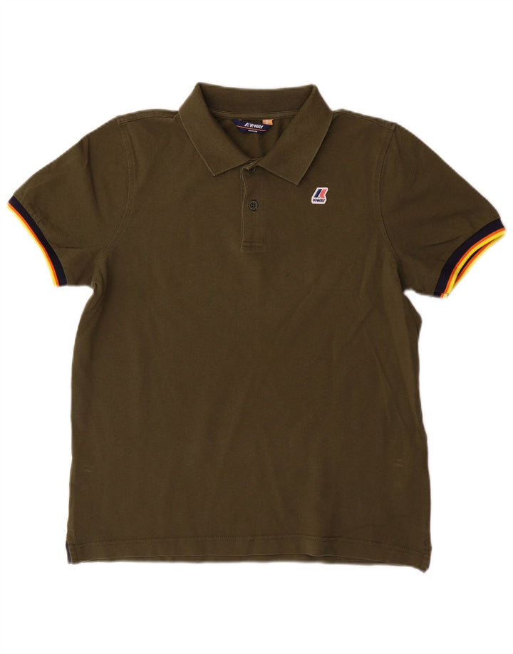 Męska koszulka polo K-Way, średnia bawełna khaki