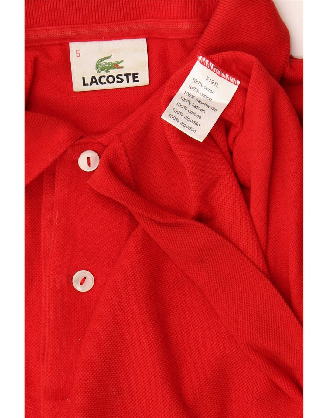 Męska koszulka polo Lacoste, rozmiar 5, duża, czerwona, bawełniana