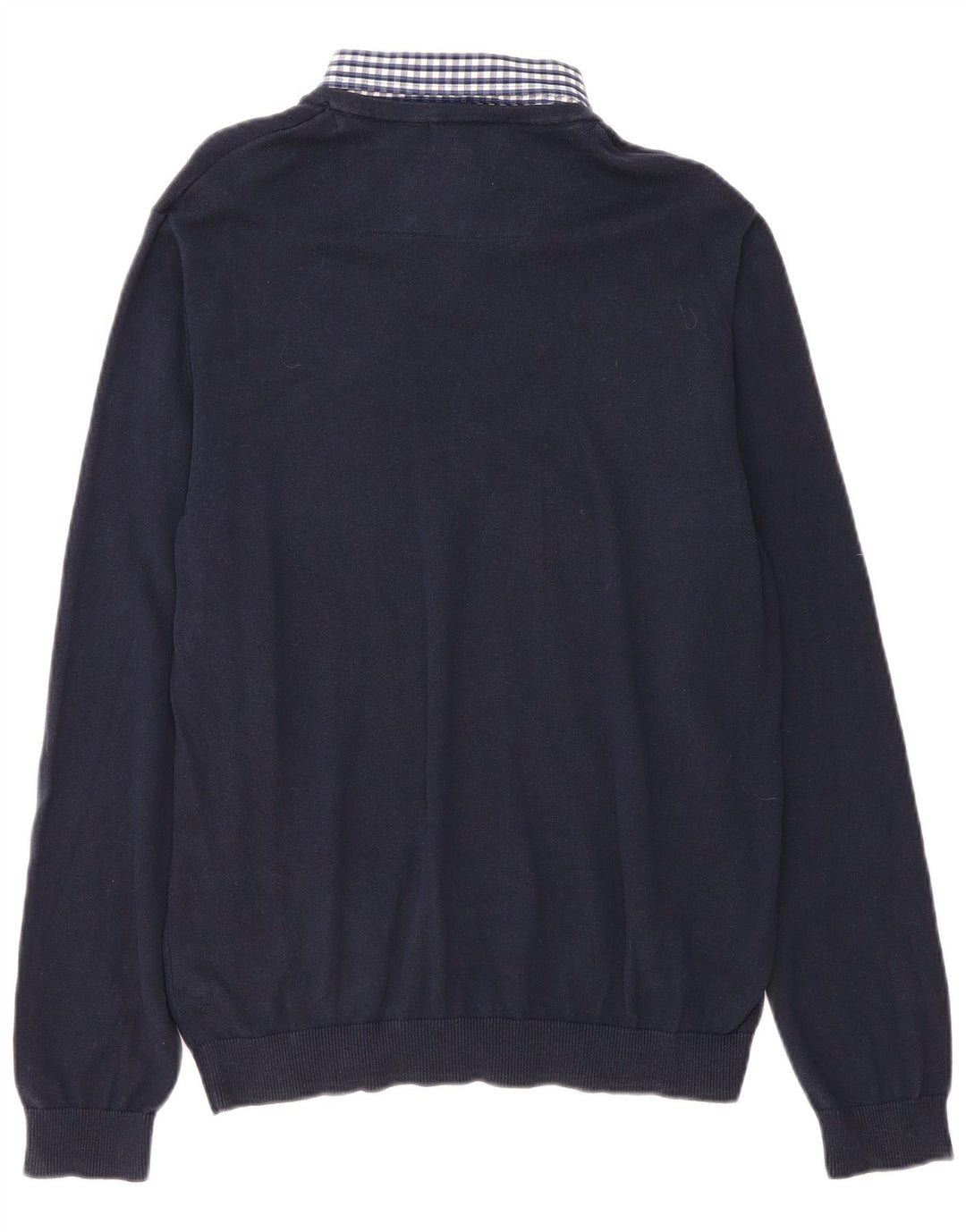 Marks & Spencer Męski sweter polo, duży, granatowy w kratkę