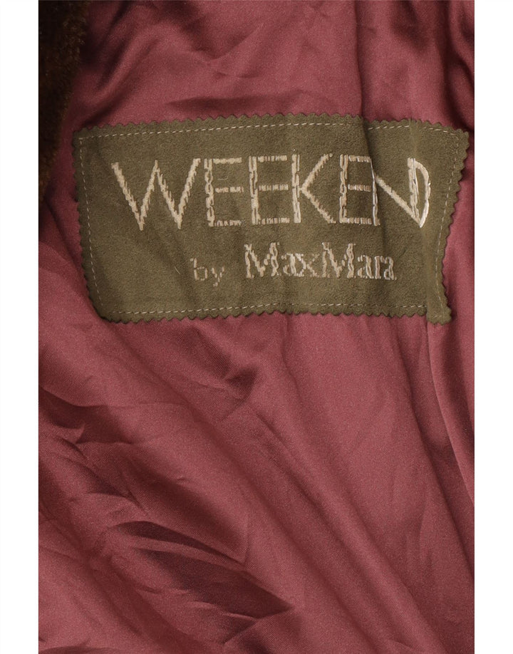 MAX MARA Damski weekendowy płaszcz oversize z kapturem UK 10 Small Burgundy