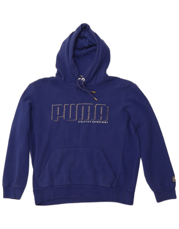 Męski sweter z kapturem i grafiką PUMA, średni granat