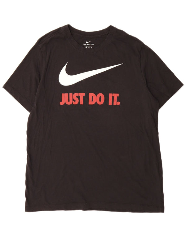 Męski T-shirt z grafiką Nike, 2XL, czarna, bawełniana