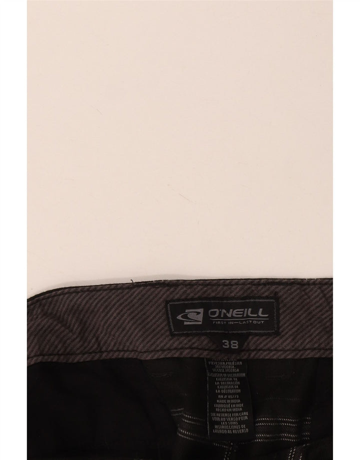 Męskie spodenki chino O'Neill W38 XL, poliester w czarną kratkę