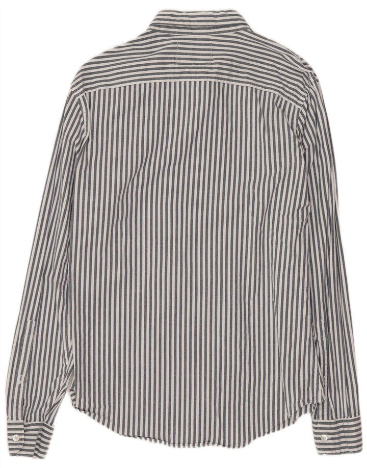 HOLLISTER Męska koszula o mięśniach w średnie szare paski, bawełniana