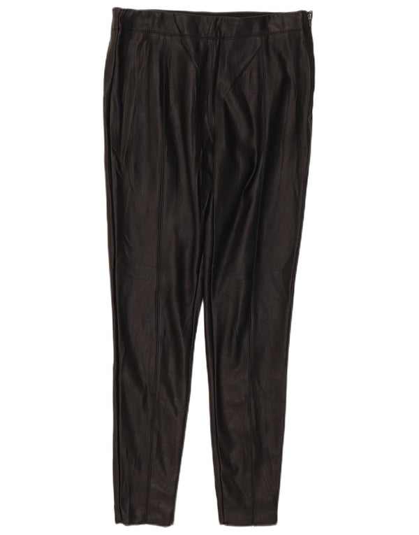 Damskie wąskie spodnie ze sztucznej skóry Topshop UK 12 Medium W30 L28 Czarne