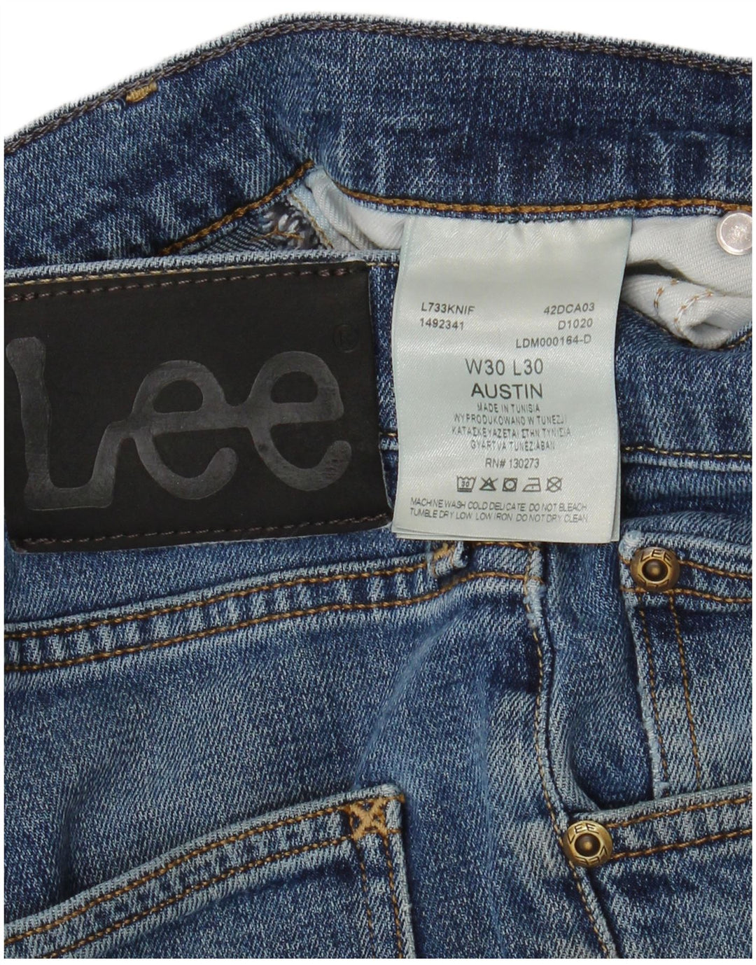 LEE Męskie Austin Slim Jeans W30 L30 Niebieskie bawełniane