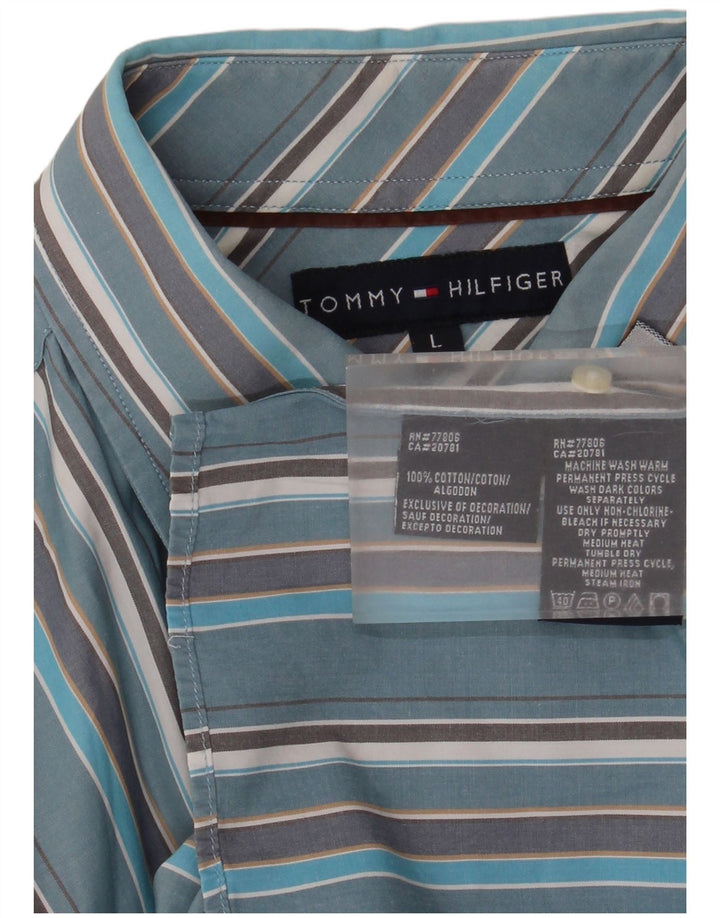Koszula męska Tommy Hilfiger, duża, bawełniana w niebieskie paski