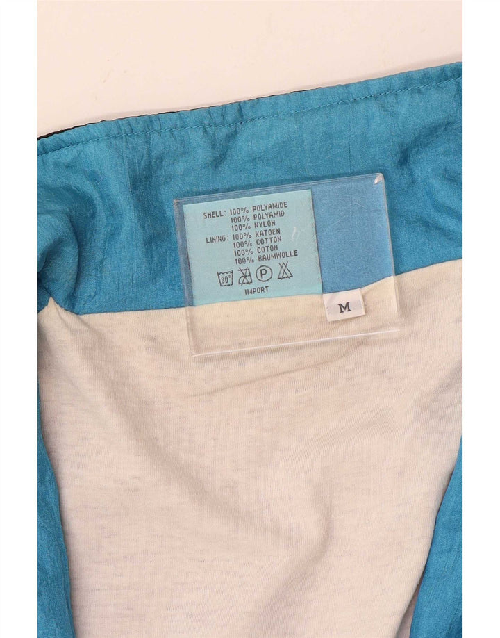 Męska kurtka dresowa w stylu vintage, średni wielobarwny nylon z blokami kolorów