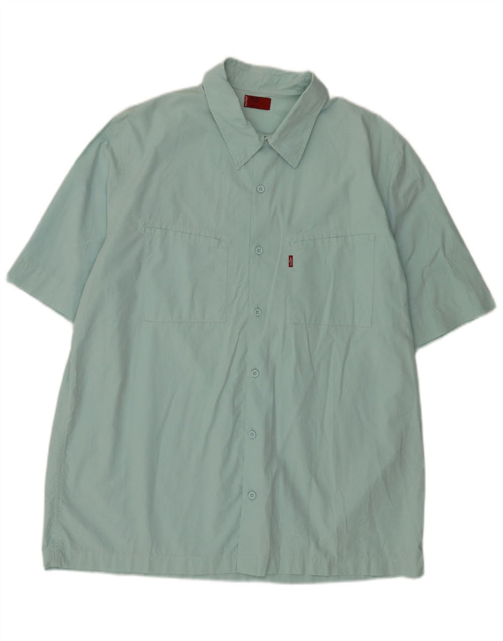 Koszula męska z krótkim rękawem Levi's XL, niebieska, bawełniana
