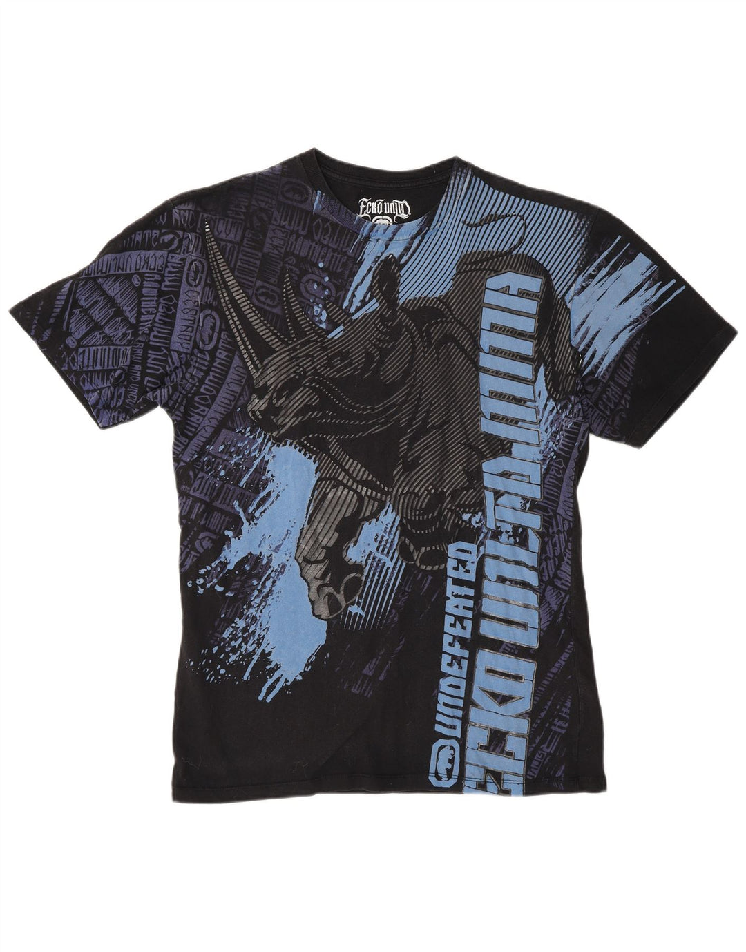 Męska koszulka z grafiką Ecko Unltd, duża, czarna, bawełniana