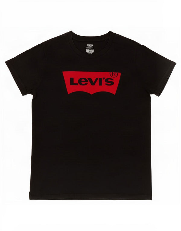 Levi's Womens Graphic T-Shirt Top UK 10 Small Black Cotton