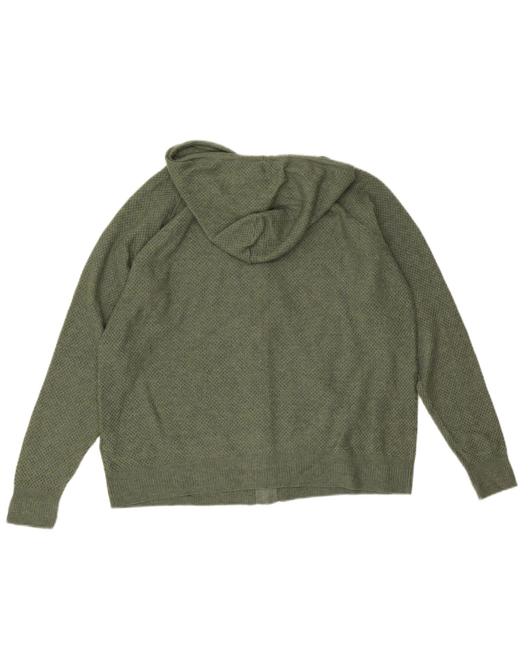 Marks & Spencer Damski sweter rozpinany z kapturem, UK 14, średni zielony poliester