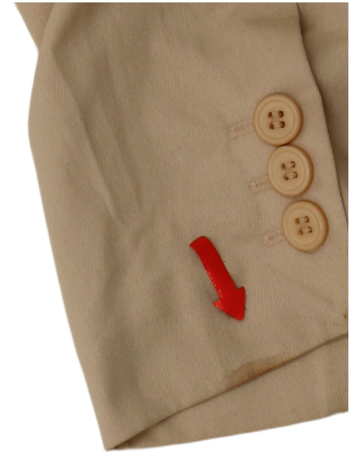 Damska marynarka zapinana na 2 guziki Balloon UK 18 XL, beżowa bawełna