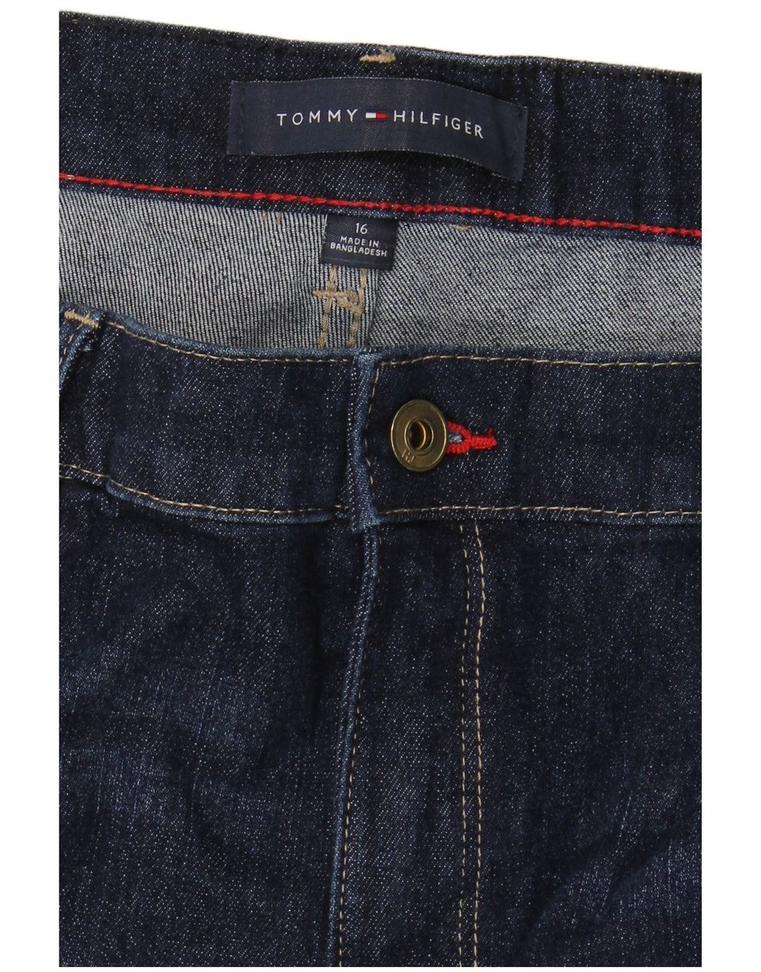 Dżinsy damskie TOMMY HILFIGER proste z wysokim stanem US 16 2XL W38 L28 granatowe
