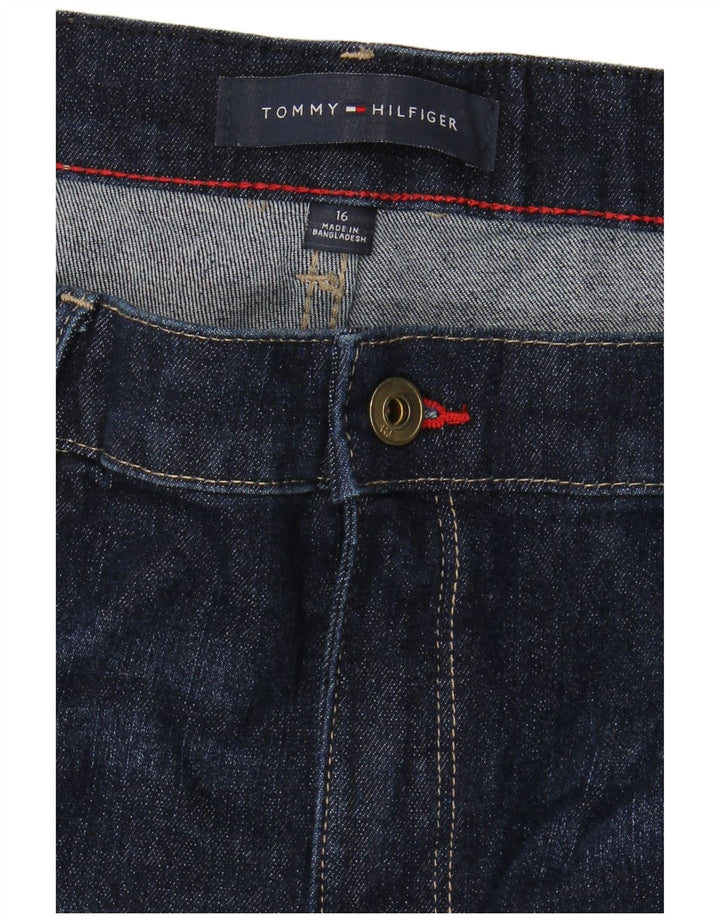 Dżinsy damskie TOMMY HILFIGER proste z wysokim stanem US 16 2XL W38 L28 granatowe