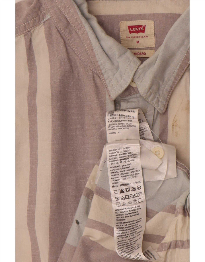 Koszula męska Levi's Standard z krótkim rękawem, bawełniana w średnie szare paski