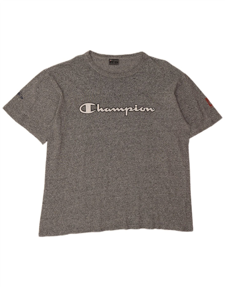 Męski T-shirt Champion z grafiką, rozmiar XL, szary, nakrapiany