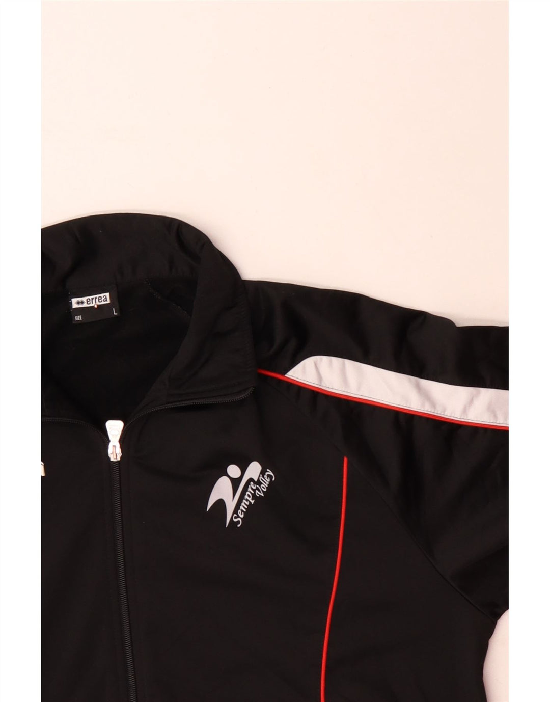 Męska kurtka dresowa ERREA z grafiką, duży, czarny poliester z blokami kolorów