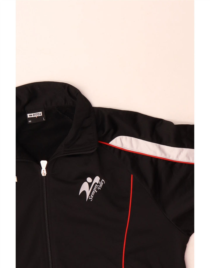 Męska kurtka dresowa ERREA z grafiką, duży, czarny poliester z blokami kolorów