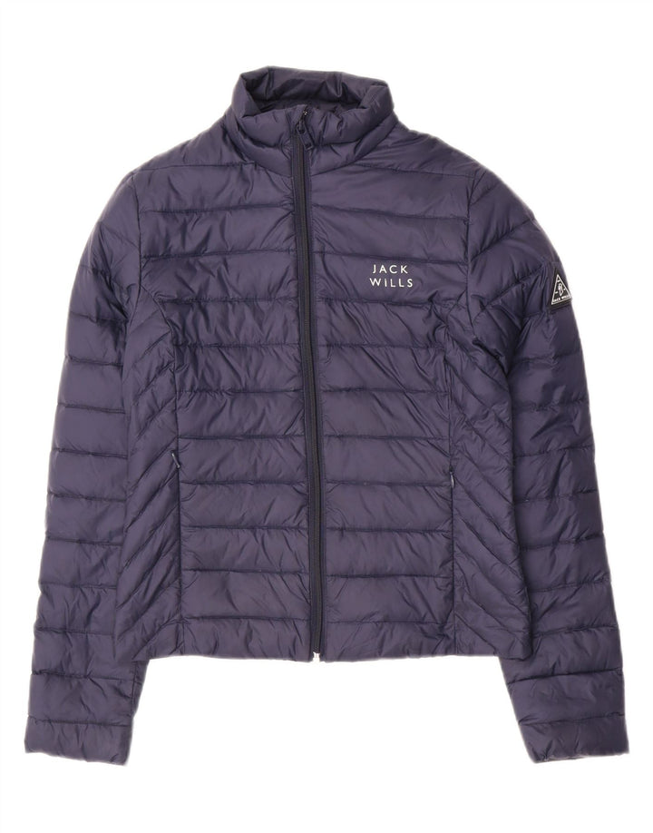 JACK WILLS Womens Padded Jacket UK 6 XS Navy Blue Nylon