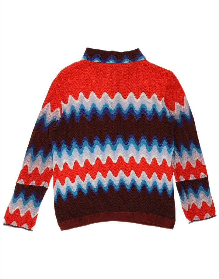 Sweter damski w stylu vintage, zapinany na guziki, UK 12, średni, wielobarwny