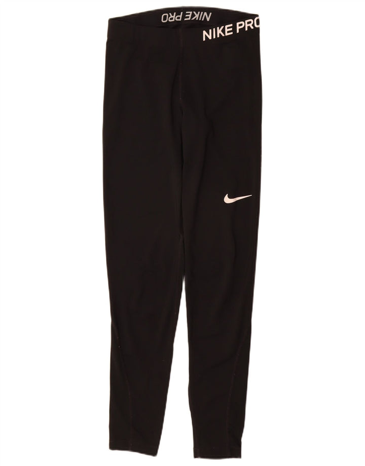 Damskie legginsy Nike Dri Fit Graphic UK 10, małe, czarne, poliestrowe