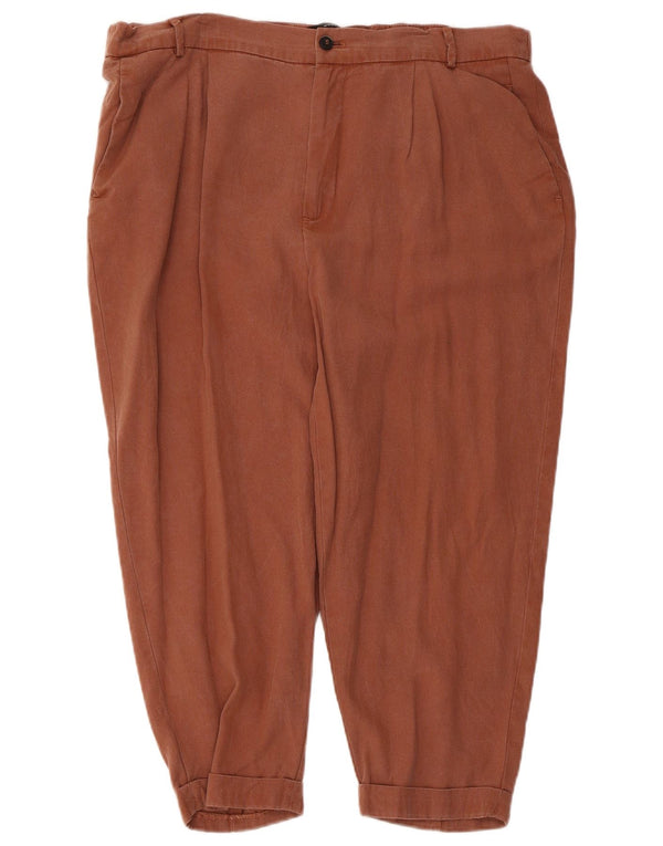 Spodnie damskie Zara Capri XL W32 L22 brązowe