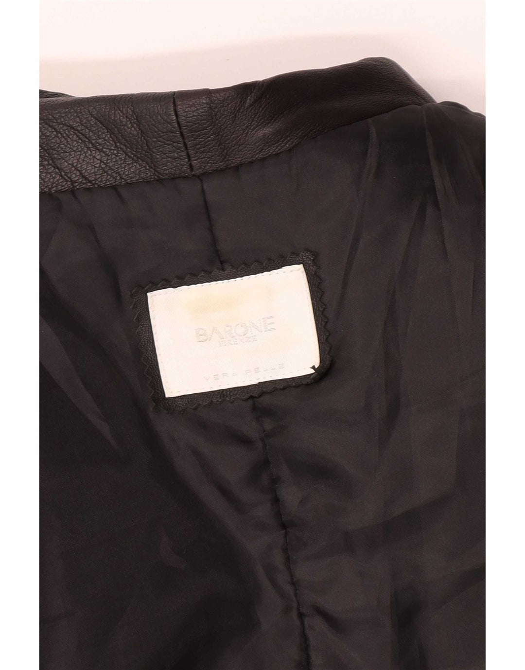 Barone Męski płaszcz skórzany UK 36 Small Black