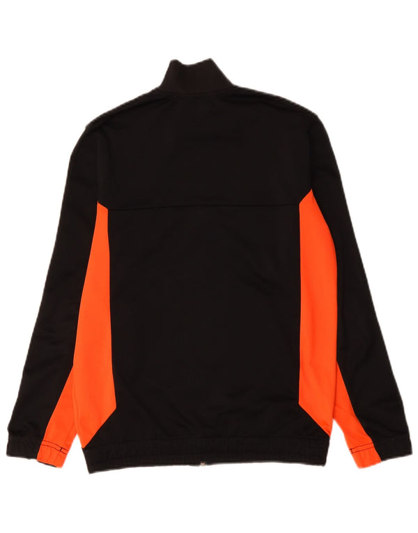 Adidas Boys Tracksuit Top Jacket 11-12 Years Black Colourblock Polyester