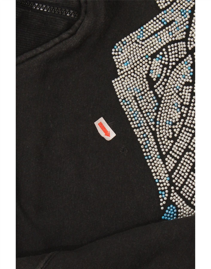 Damski sweter NORTONS z grafiką i zamkiem błyskawicznym UK 14, średni czarny