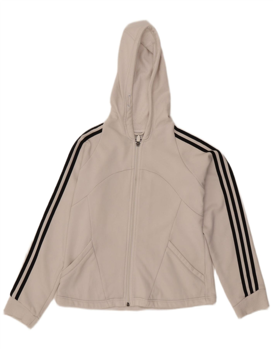 Damska bluza z kapturem i zamkiem błyskawicznym Adidas UK 14 Medium Off White