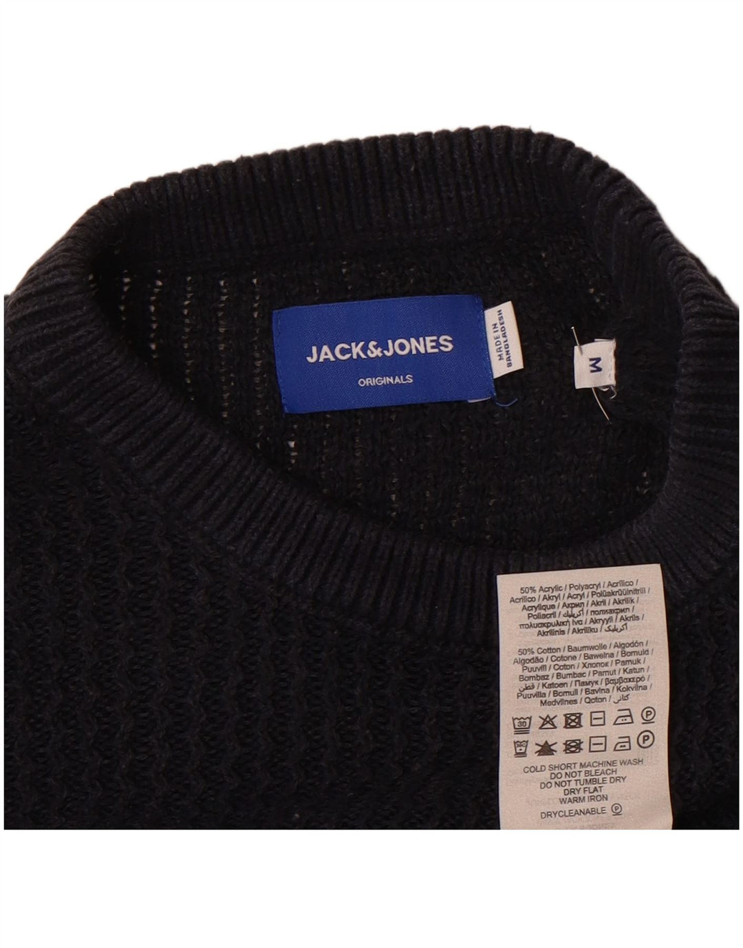 Męski sweter Jack & Jones z okrągłym dekoltem, średni granatowy akryl