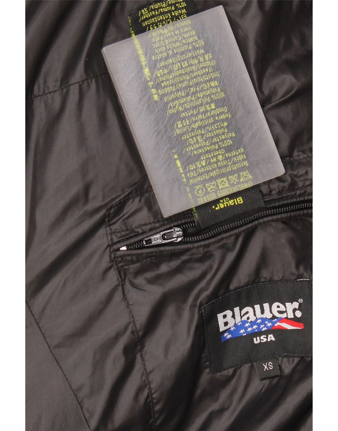 Damski ocieplany płaszcz z kapturem BLAUER UK 6 XS, czarny poliester